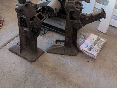 Vintage Cast Iron ACME Railroad Jack Pair - Heavy Duty Lifting Tool