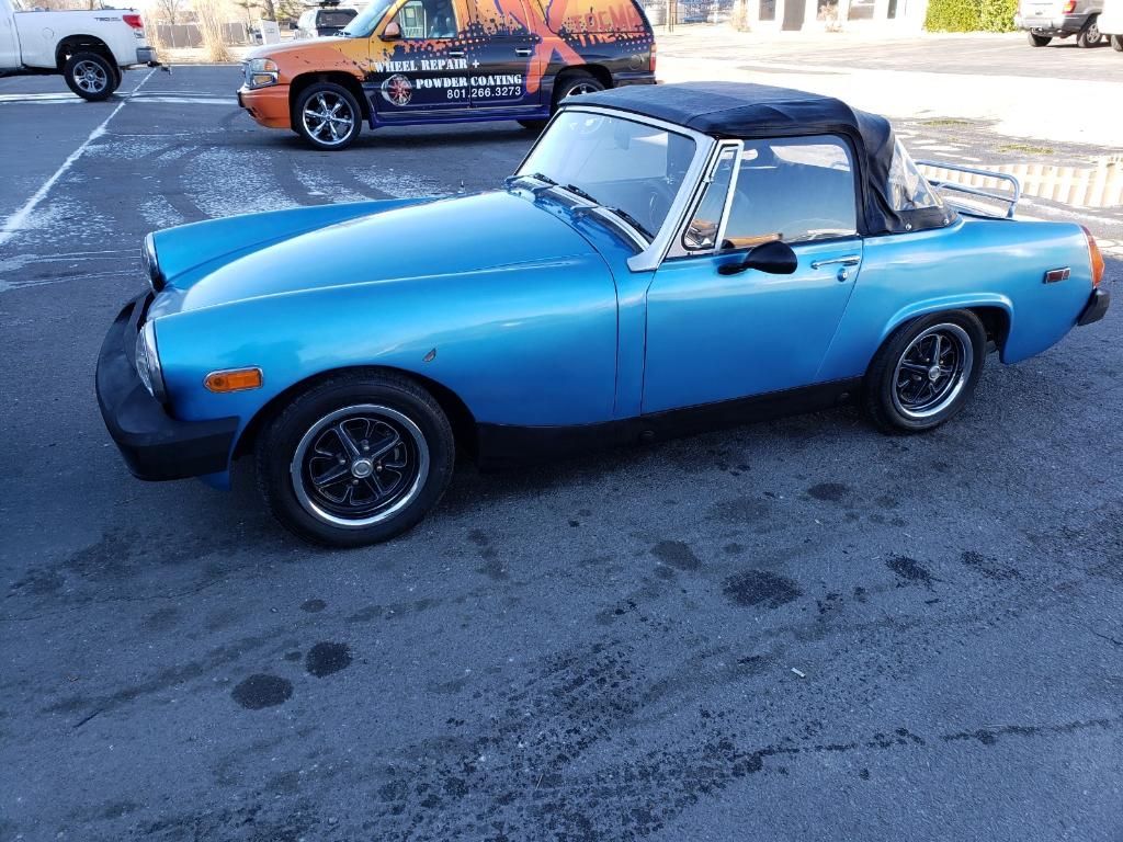 MG Midget 1500 Convertible Blue, Manual Transmission, Classic Roadster, Luggage Rack