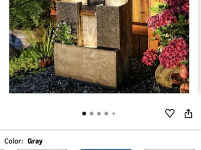 Modern Outdoor Water Fountain with LED Lights