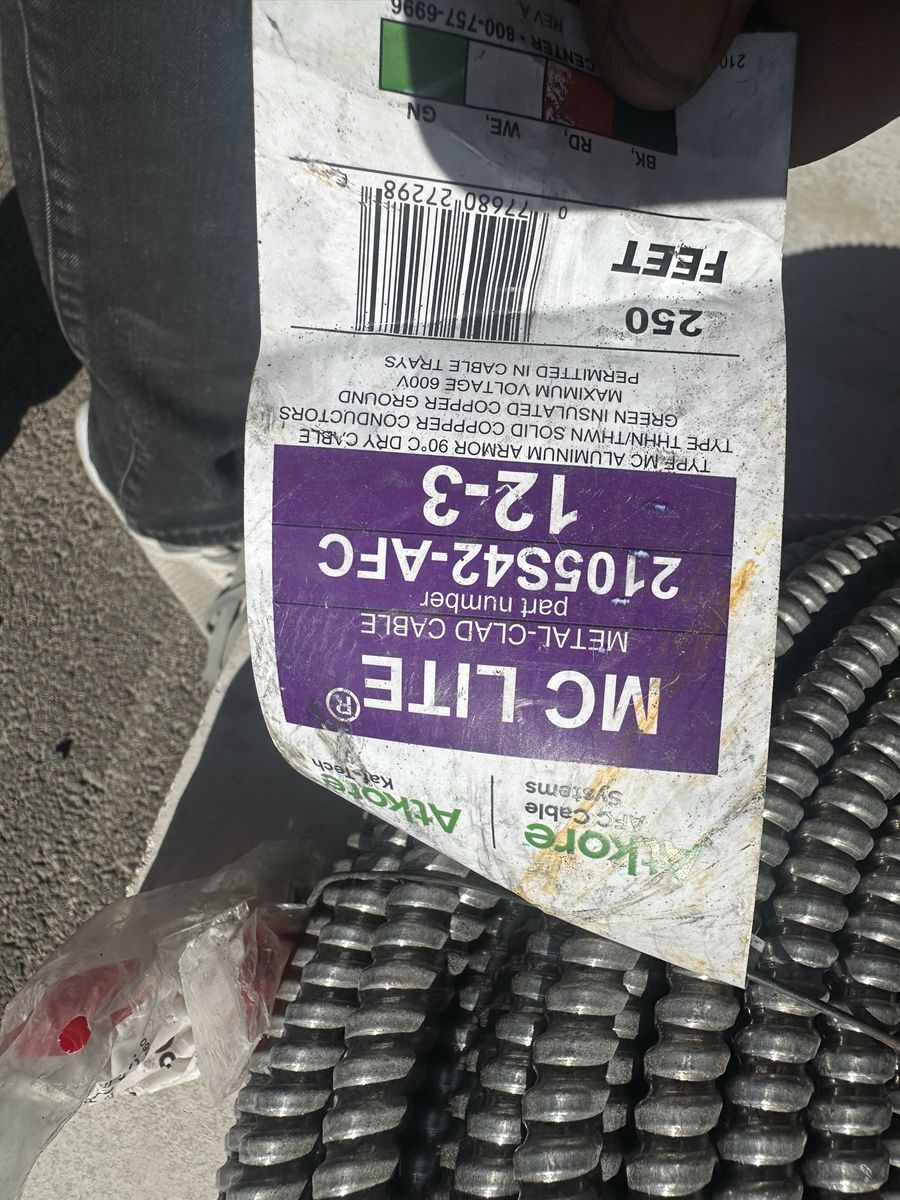 1,360 ft Bulk Electrical Wire Package - 12/3, 12/2, & 10/2 MC Lite Aluminum Cable