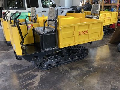 New CD25 Mini Skid Steer Tracked Dump Cart with 420cc Engine, Hydraulic Lift & Two Seats
