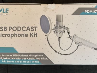 Pyle USB Studio Mic Desk Microphone Streaming Kit Professional Audio Cardioid Condenser Boom Arm Stand, Pop Filter, for Podcast