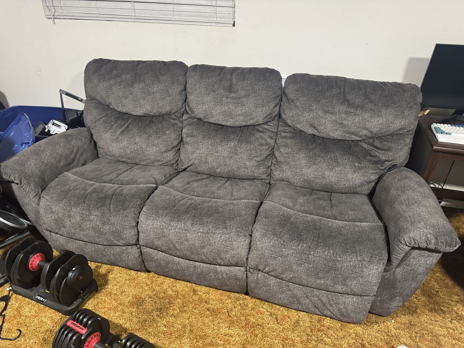 Reclining plush comfortable couch