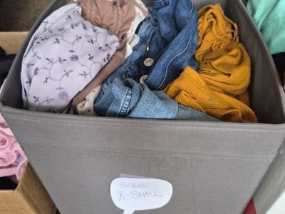 Women's Clothing Bundle Assorted Tops Pants Sizes 10-12 Girls, and Women XS, S, and M Lot.