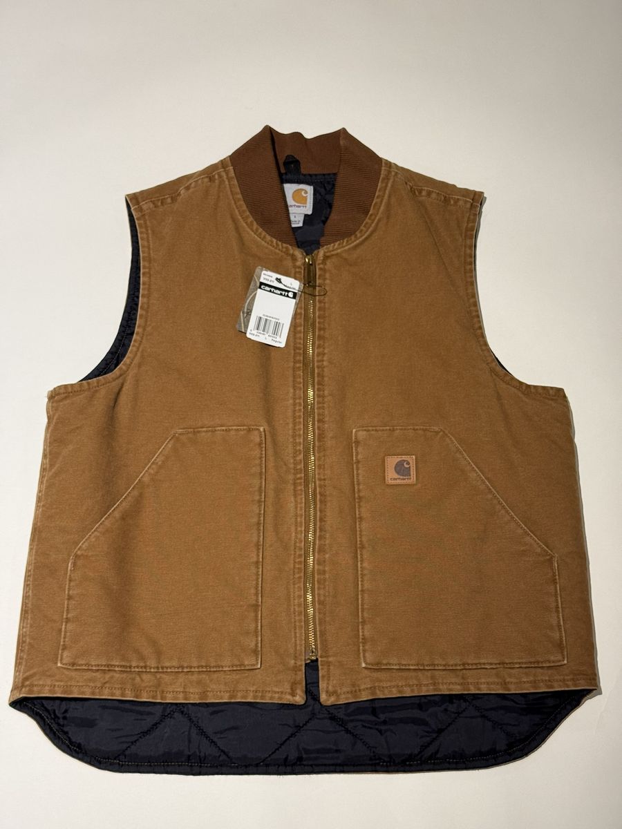 Carhartt Duck Canvas Quilt-Lined Vest - Brown - Men's L - Brand New With Tags