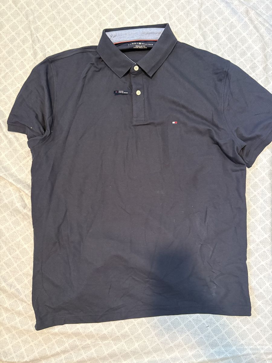 Tommy Hilfiger Men's Regular Fit Polo Shirt - XL, Navy Blue