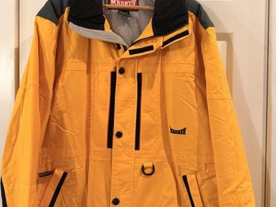 Vintage Marker Ski Jacket - Yellow XL Nylon Shell with Polyester Insulation - Retro 80s/90s Style