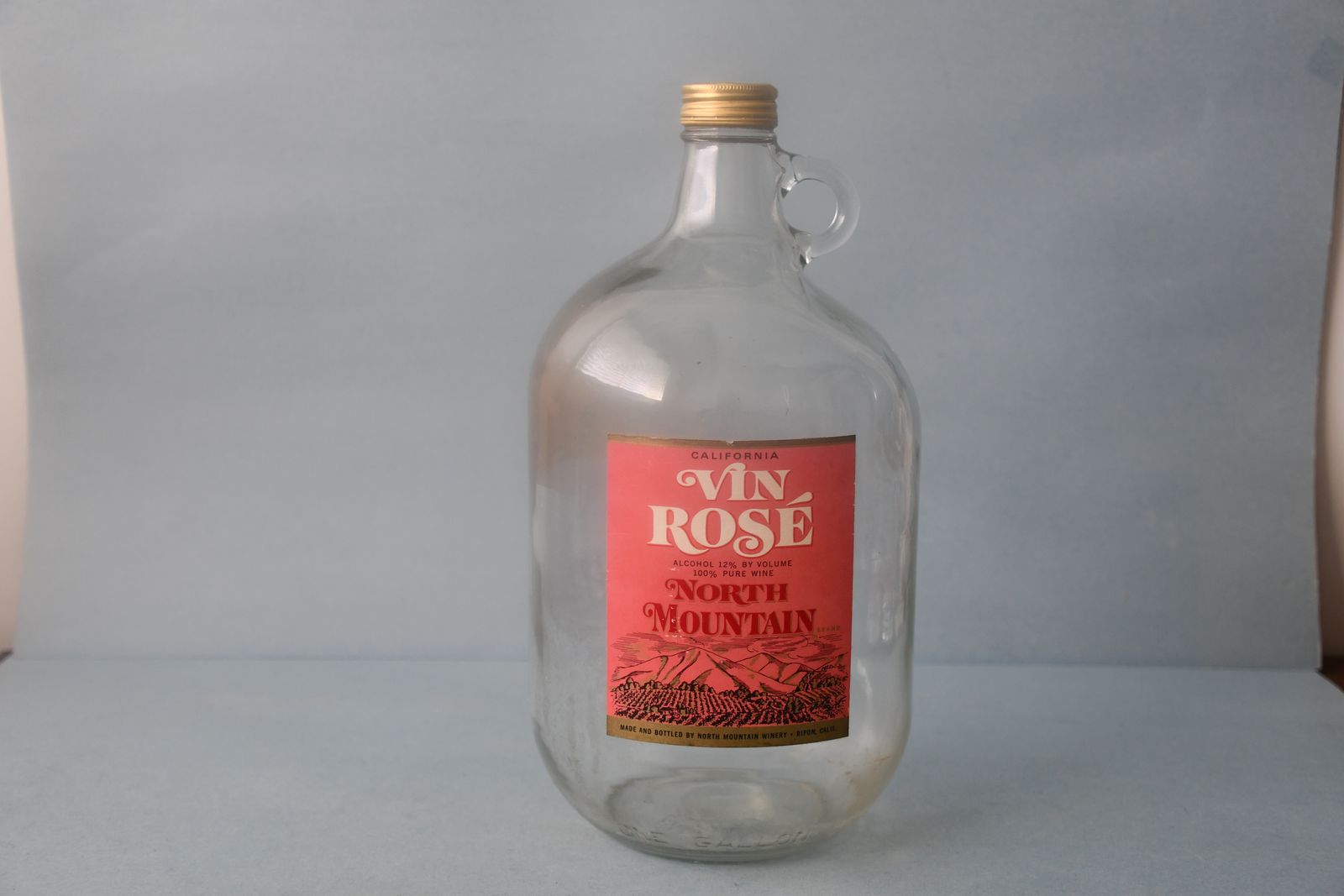 Vintage Vin Rose North Mountain wine,  one gallon empty jug