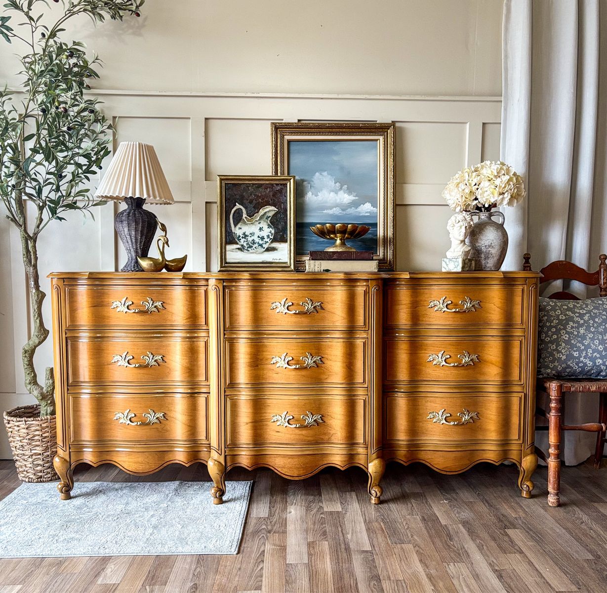 *FREE DELIVERY* Vintage Oak French Provincial Long Dresser/Credenza