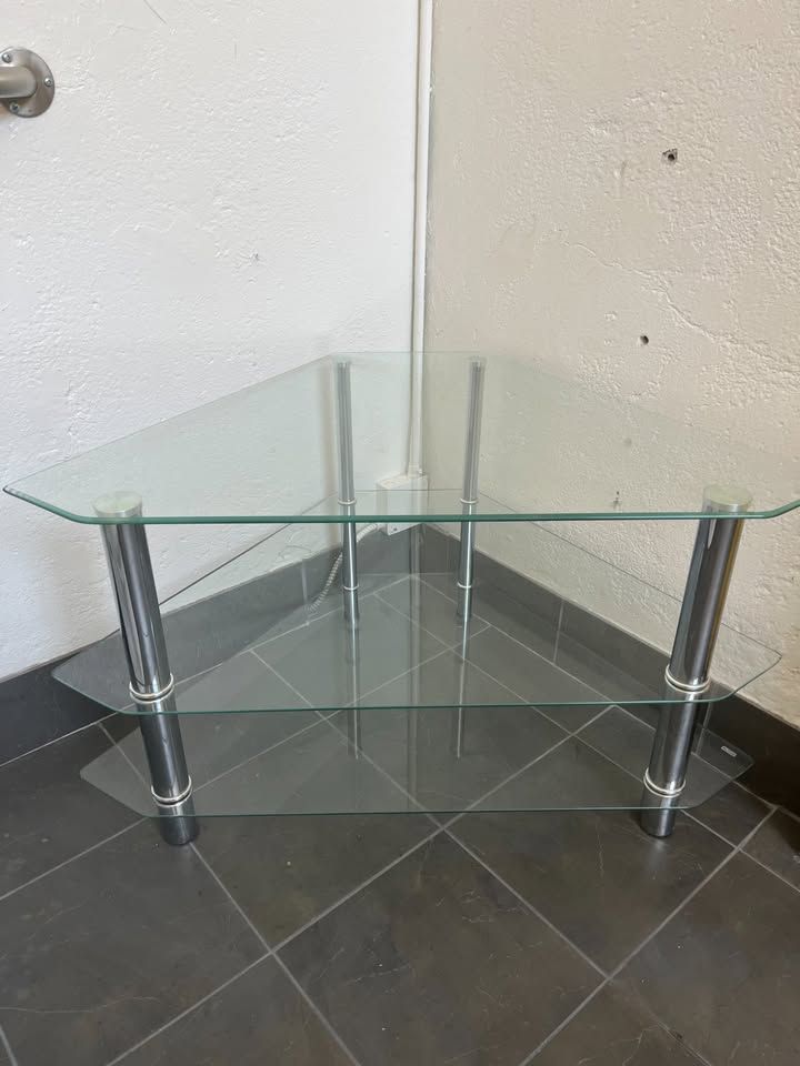 3-Tier Glass Corner Table / Display Shelf
