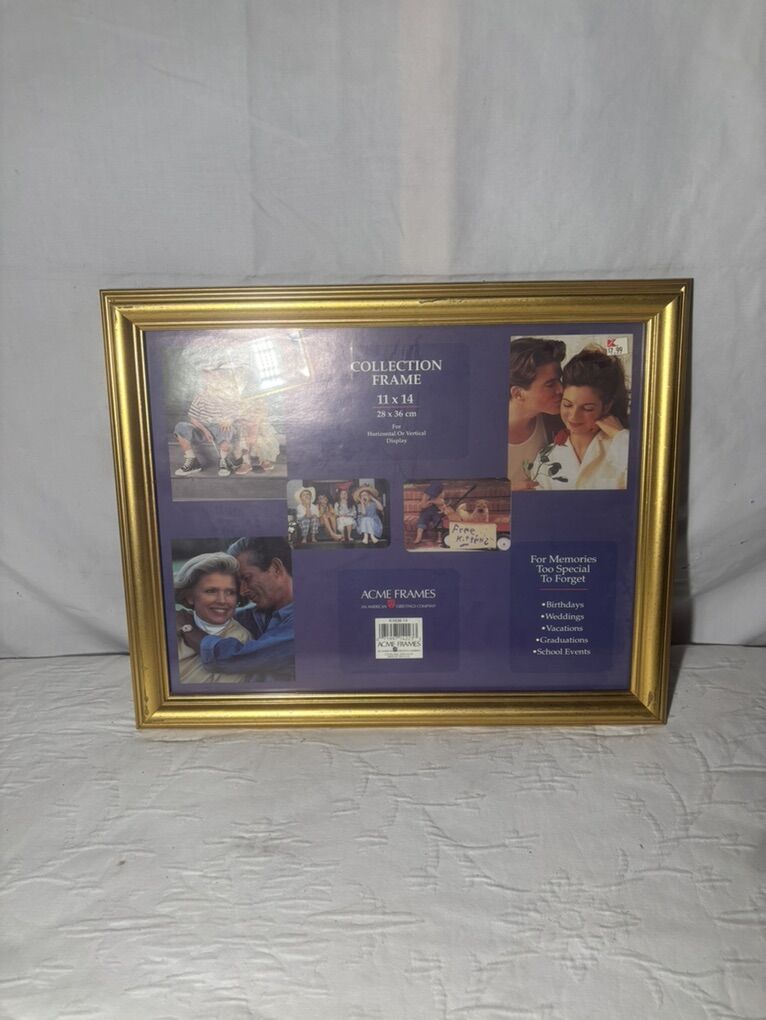 16” by 13” gold wood picture frame