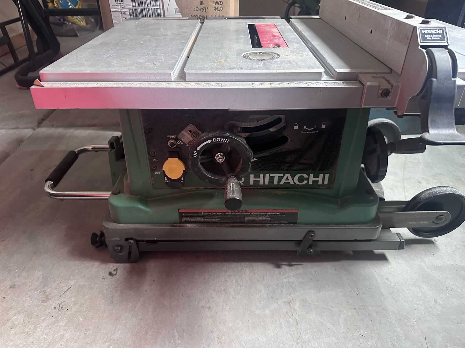 Used Hitachi 10" Portable Table Saw - Green, Electric, UsedGood Condition