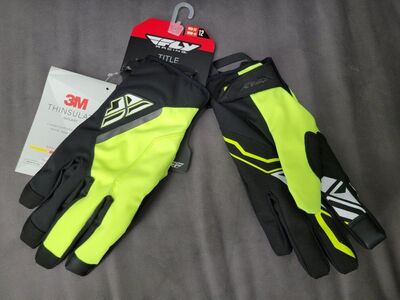 2XL Title Snowmobile Gloves Hi-Vis