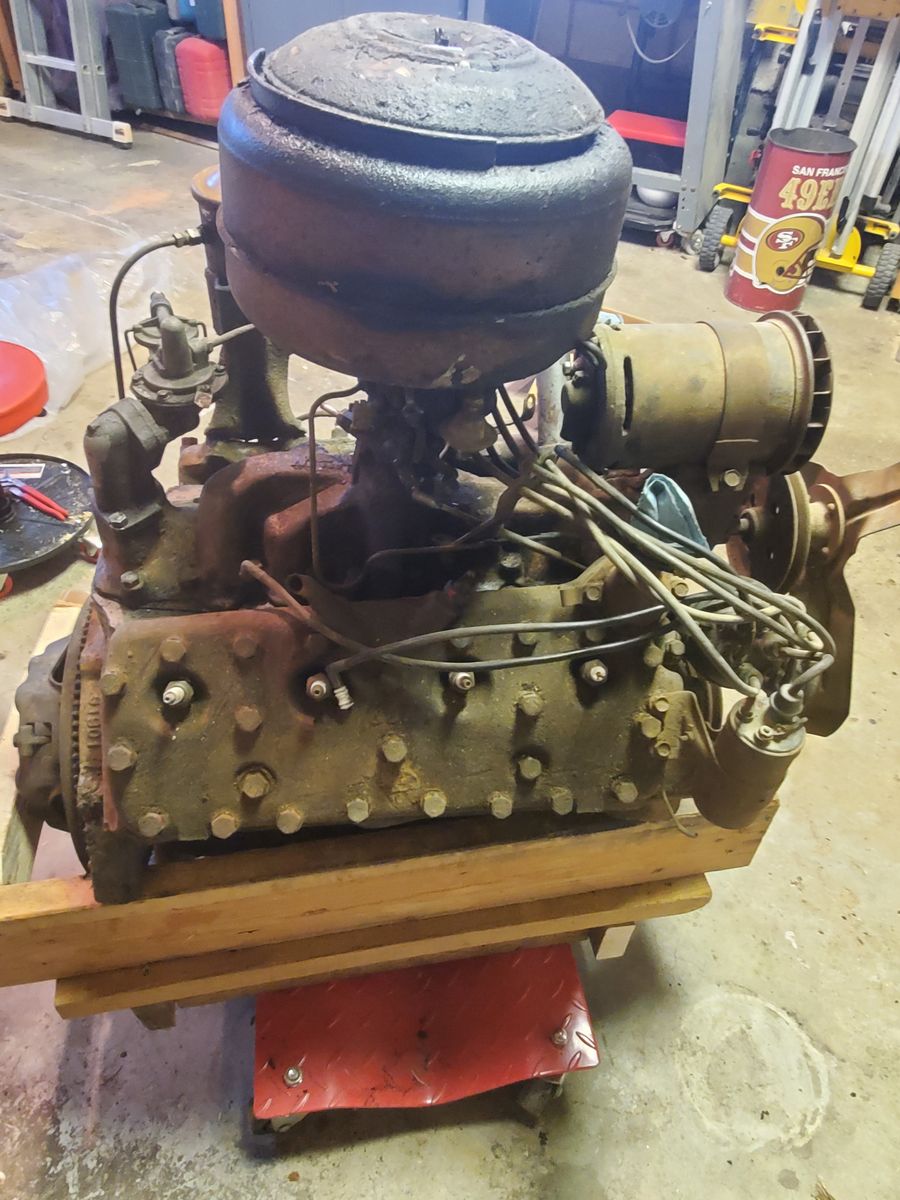 1950 Ford Shoebox Flathead V8 Engine - Vintage Auto Part for Restoration/Rebuild