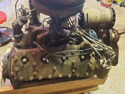1950 Ford Shoebox Flathead V8 Engine - Vintage Auto Part for Restoration/Rebuild