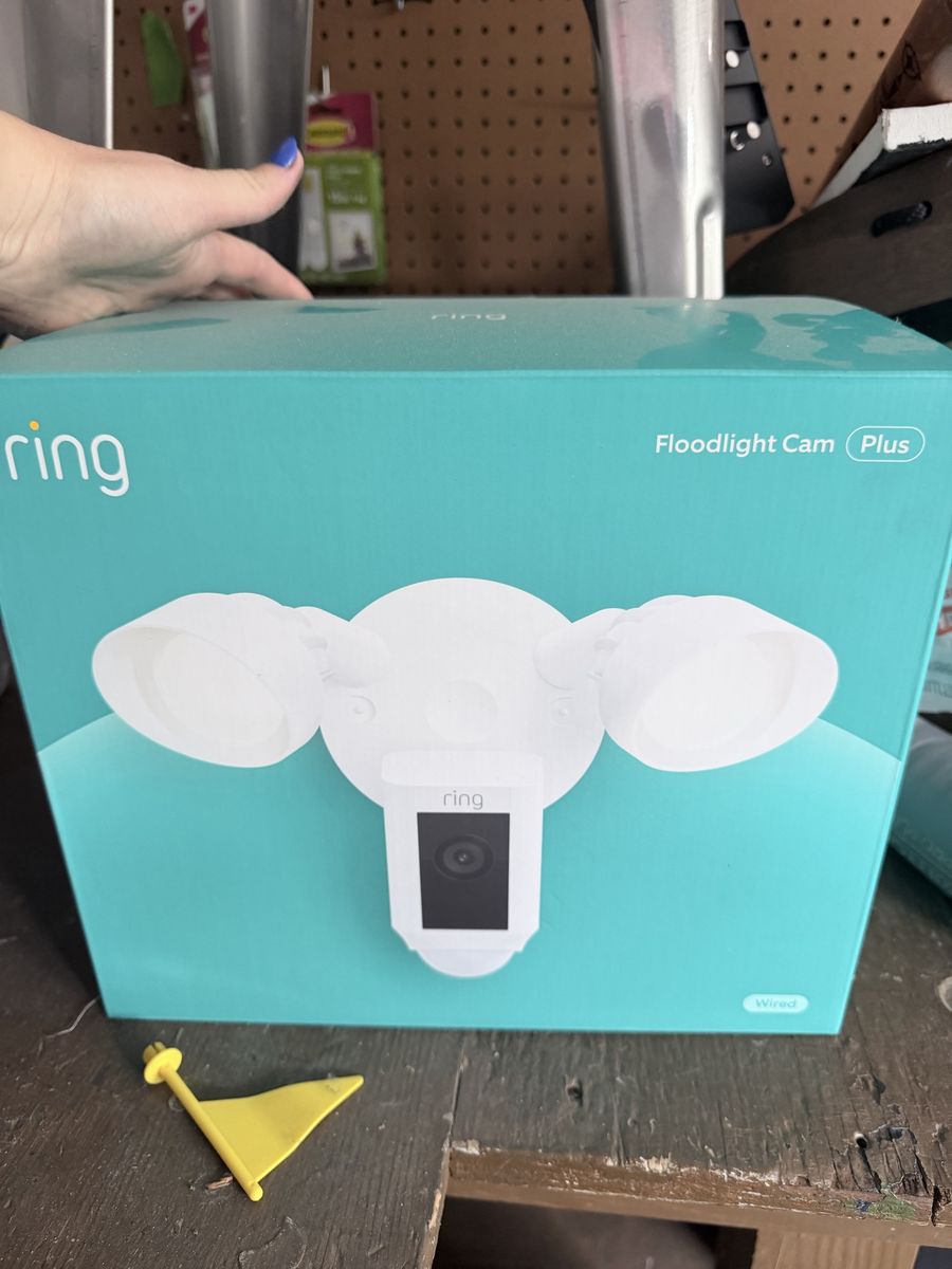 Ring Floodlight Cam Plus Wired Outdoor Security Camera in White