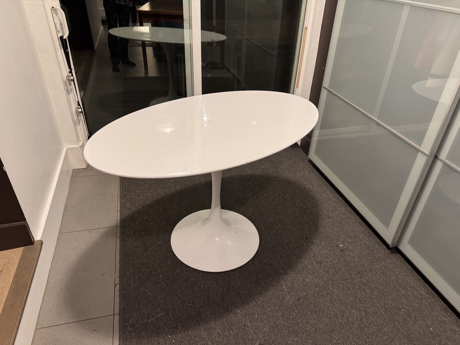 White Oval Table