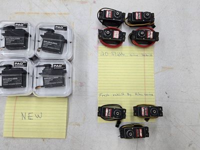 Hitec HSB 9381-TH (4 New) & Hitec HSB 9381-TH (7 Rebuilt) Brushless Titanium Gear Servos