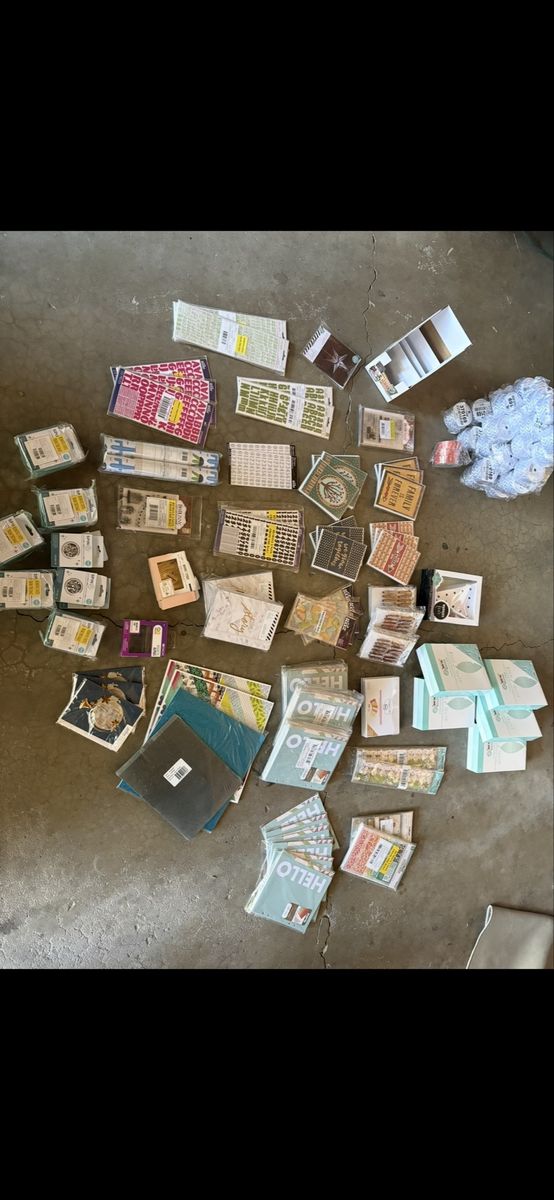 Large Lot Crafting Supplies - Stickers, Paper Pads, Embellishments, Cards, Mixed Media Art