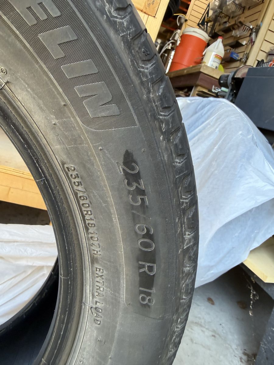 4 Used Michelin 235/60R18 107H Extra Load Radial Tubeless Tire - Used
