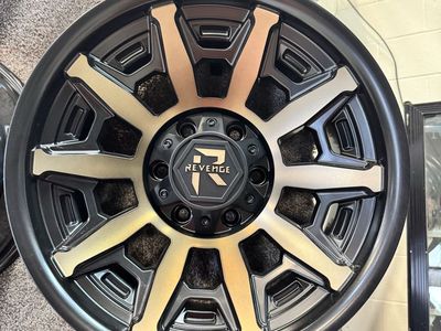 Revenge Satin Black & Bronze Coat Wheel, 17x9. Brand new set of 4.