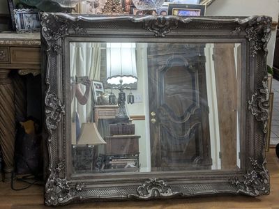 52 x42x4 Antique style heavy wood mirror