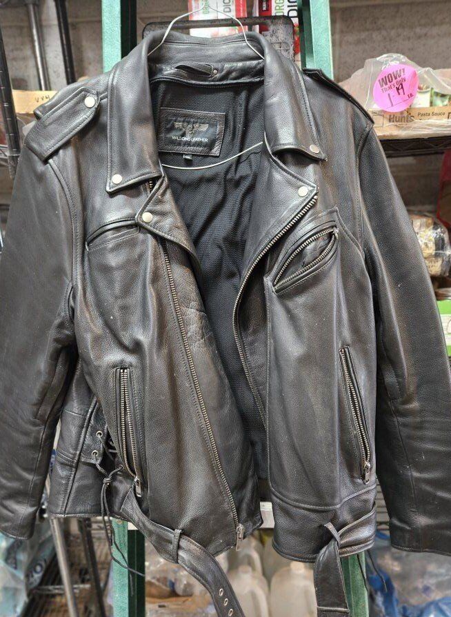 WILSON 2XL LEATHER MOTORCYCLE JACKET W/ LINER