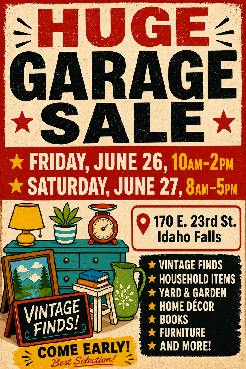 Garage Sale - Friday and Saturday, June 26 & 27