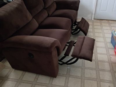 Brown Reclining Sofa - Comfortable 3-Seater Recliner Couch for Living Room