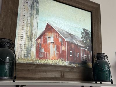 Rustic Farmhouse Barn & Silo Framed Wall Art Decor - 34.5x 28.5”