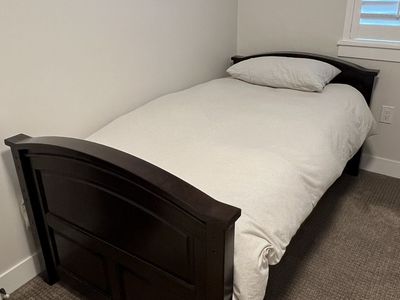 Dark Wood Twin Size Bed Frame - Classic Design
