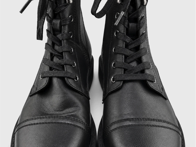 Unlisted Captain Combat Boots Mens 9.5 Black Lace Up Side Zip NWOB Lug Sole