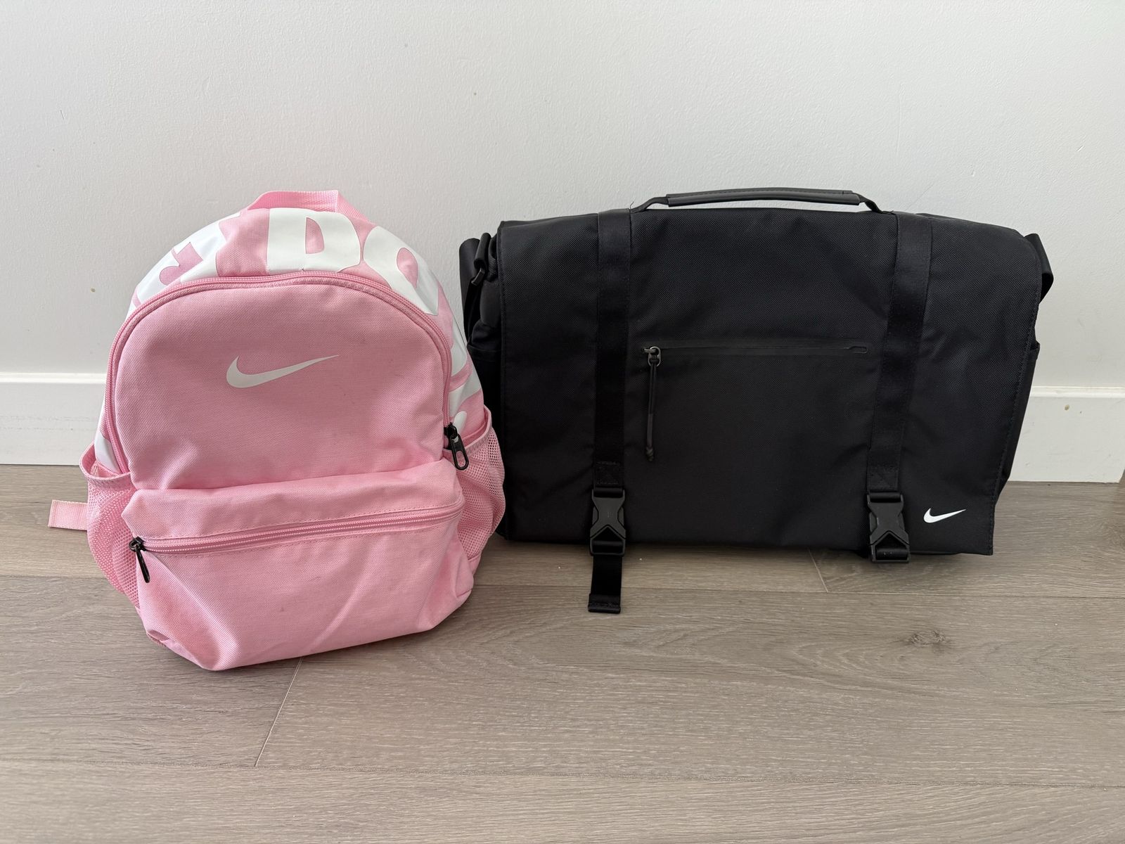 Nike girl backpack and Nike messenger bag