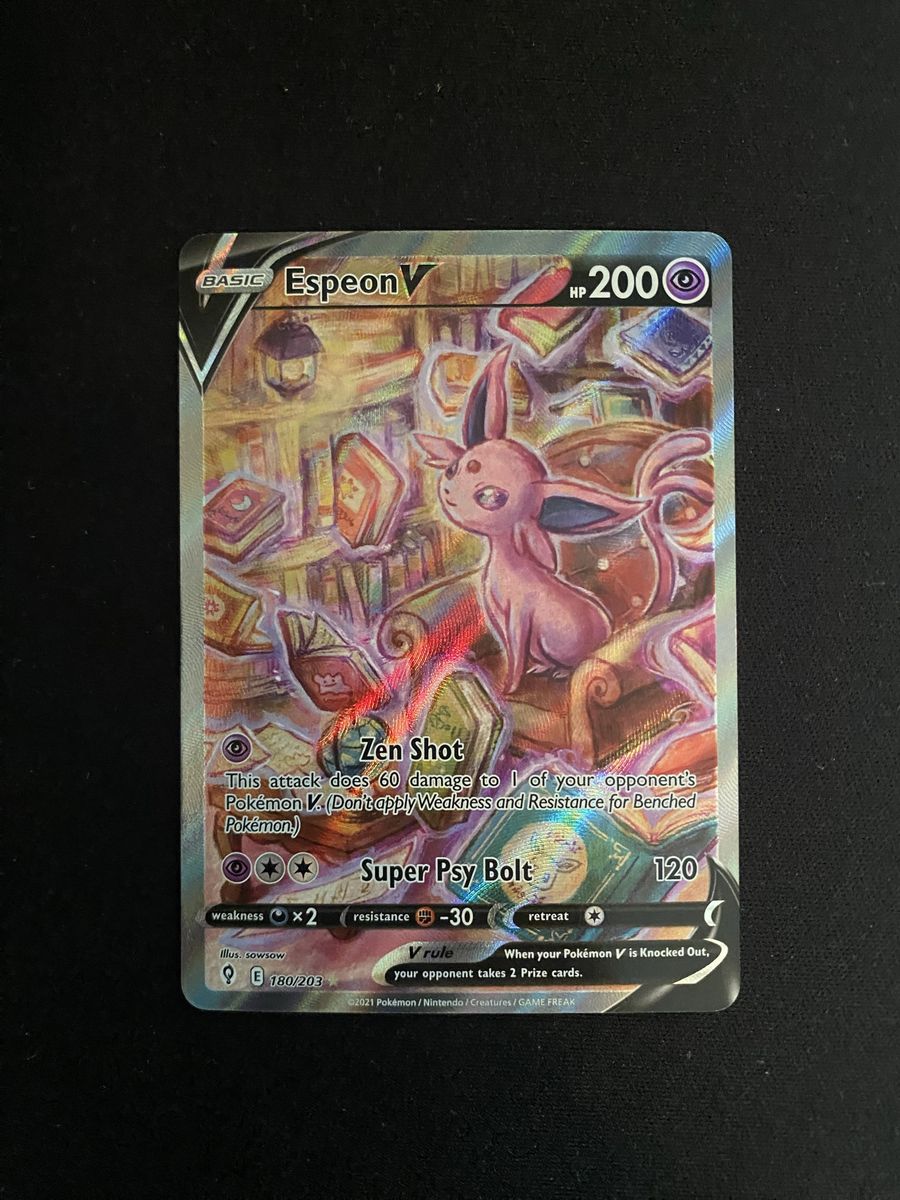 Pokemon Espeon V Full Art 180/203 Evolving Skies Card - Used Condition/NEAR MINT