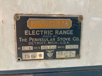 Peninsular Antique Electric Range/Oven for sale