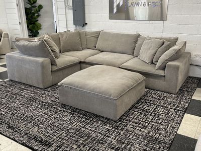AIDAN & IVY SEREEN 5-PIECE FABRIC MODULAR SECTIONAL, CLOUD COUCH!!