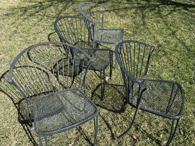 Set Of 4 Iron Garden/Patio Chairs