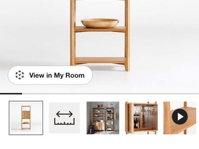 Crate & Barrel Natural Wood Bar Cabinet