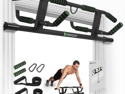 KAKICLAY Multi-Grip Pull Up Bar with Smart Larger Hooks Technology