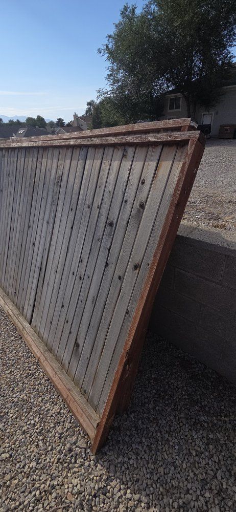 Large Wood Fence Panel - Weathered Gray Finish, Heavy Duty Timber