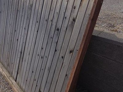 Large Wood Fence Panel - Weathered Gray Finish, Heavy Duty Timber