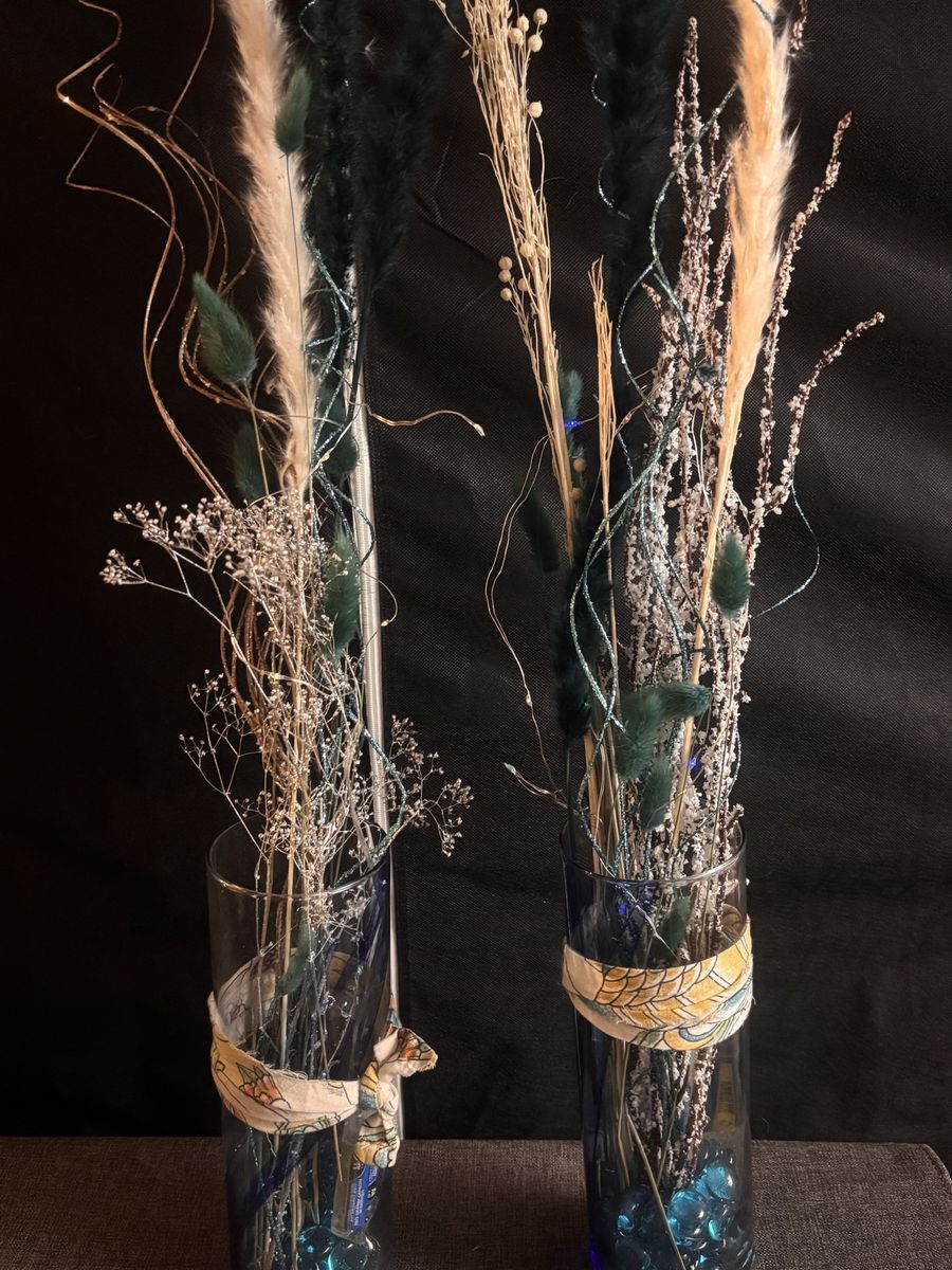 Matching Decorative Floor Vase Arrangements - Modern Farmhouse Decor