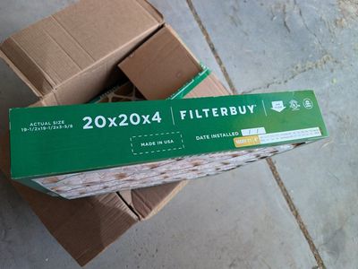 FILTERBUY 20x20x4 Merv 11 Air Filter HVAC Furnace AC Replacement Pleated Filtration