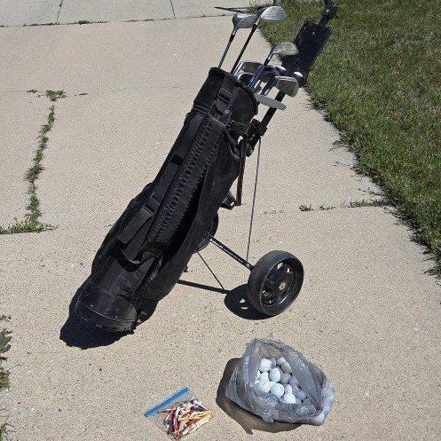 Macgregor golf club set with caddie cart