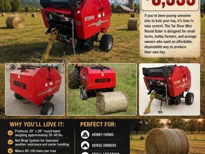 Tar River Mini Round Baler – Now Available at Hobby Tractors!