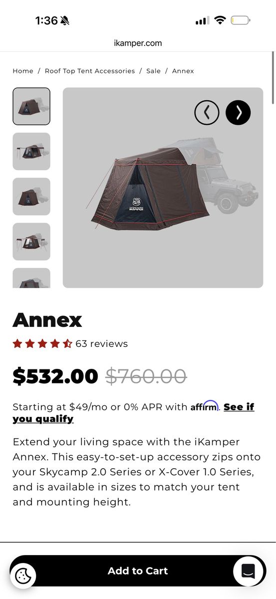 New iKamper Annex + 4 Locking Mount Brackets – $300 OBO