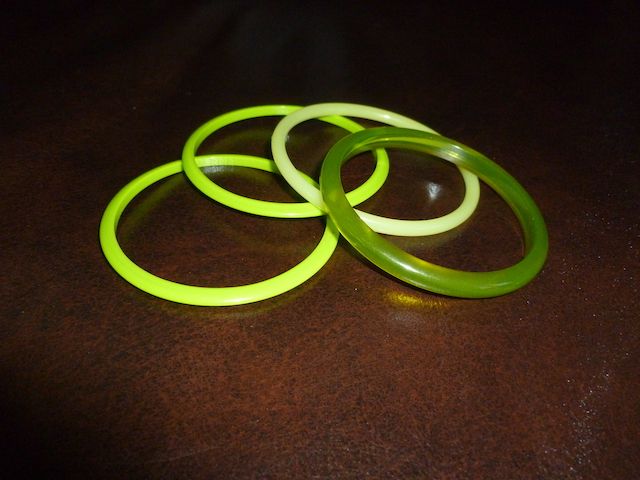 Vintage Late 1950's - Early 1960's Green Bracelet /Bangles Set