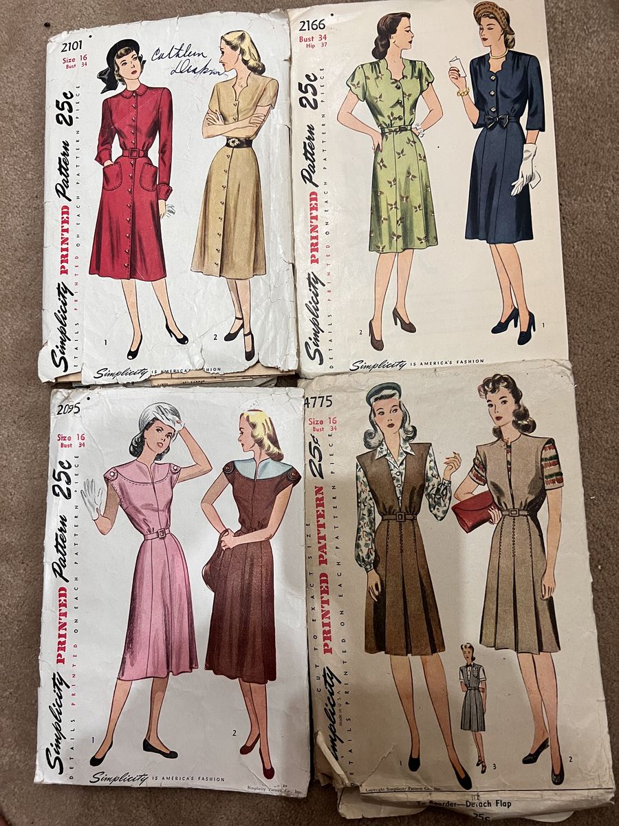 Amazing Vintage Sewing Patterns. 1940s.