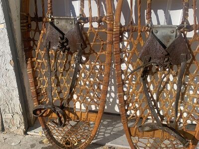Snow craft 13x28 rawhide vintage snowshoes