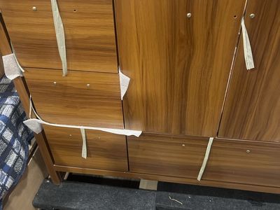36-Inch Wood Grain Bathroom Vanity Base with Left-Side Drawers (No Top)